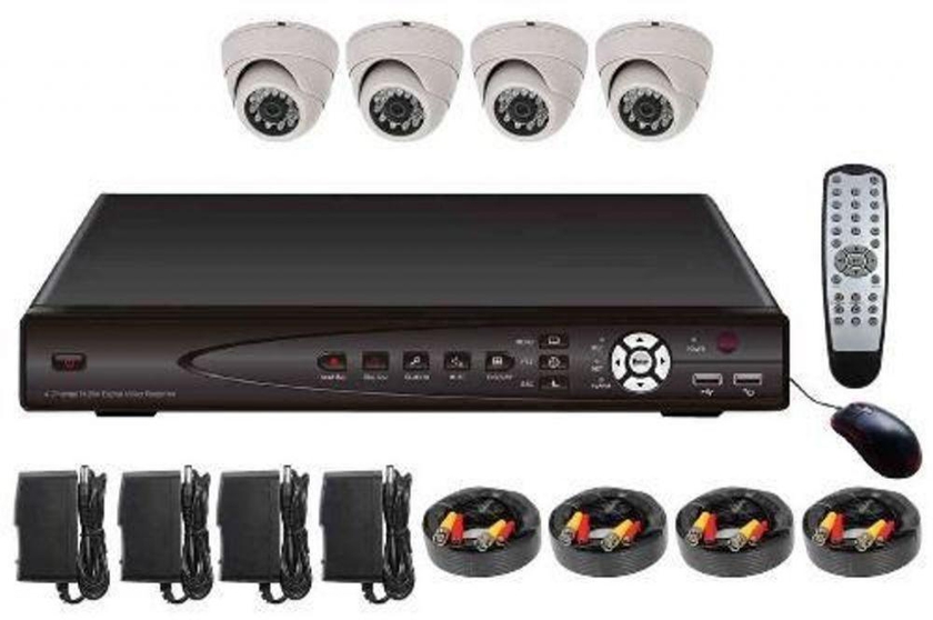 4 cameras day-night view 700TVL, 4 Channel Video Audio CCTV Security Surveillance DVR Kit