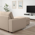 VIMLE 3-seat sofa with chaise longue - with wide armrests/Hallarp beige