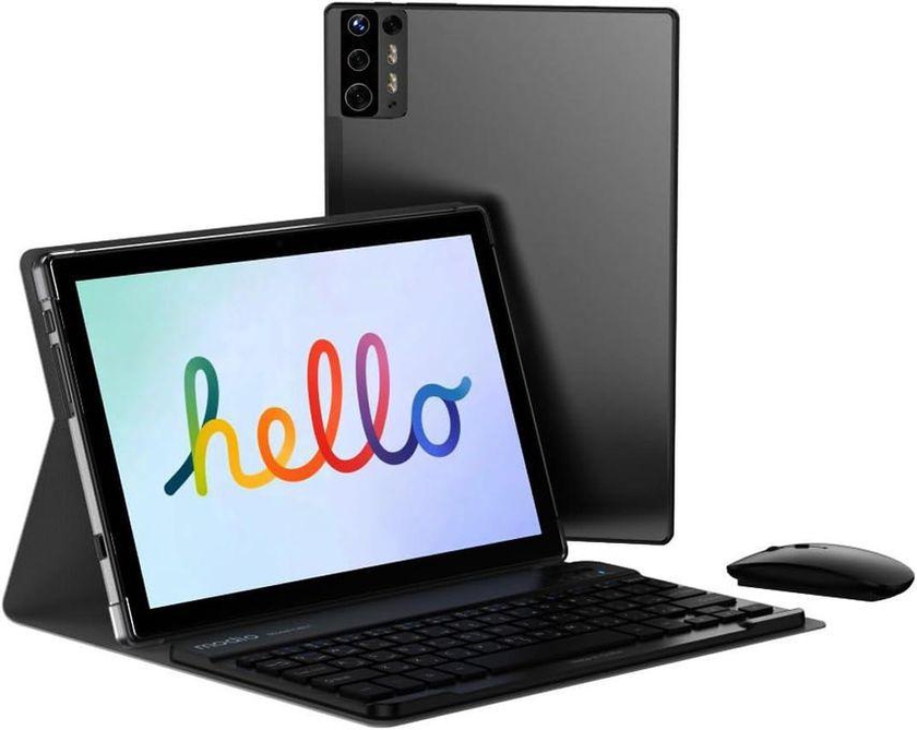 Modio M32 Tablet 8GB + 64GB 10.1 Inch Incell Display 13MP Camera, Dual Sim LTE Keyboard + Mouse (512GB Virtual) - Black