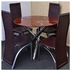 Round Glass Dining Set - Brown (Lagos Delivery Only)