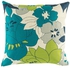  Modern Flowery Decorative Throw Pillow Cover- Aqua , Teal, Green