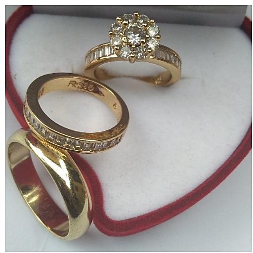 Fashion 18 Karat Gold Plated Brazilian Wedding Ring Set