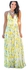 فستان طويل برقبة على شكل حرف V بحمالات رفيعة وطبعة زهور أصفر/أخضر/أبيض