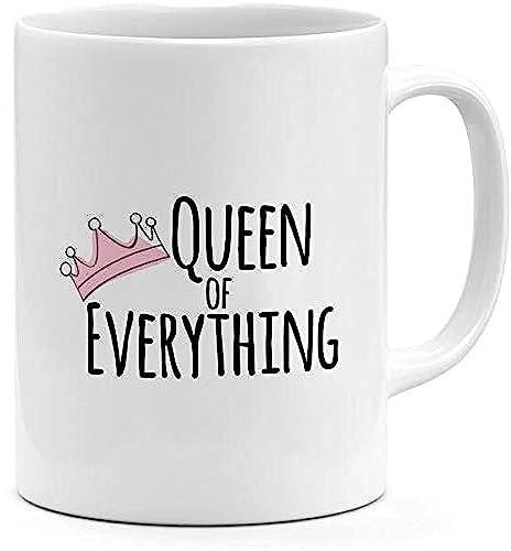 Ceramic Queen Of Everything Pink Crown Girl Mug White