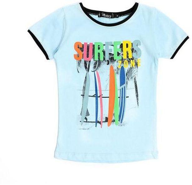 Andora "Surfers" Printed Short Sleeves T-shirt - Baby Blue