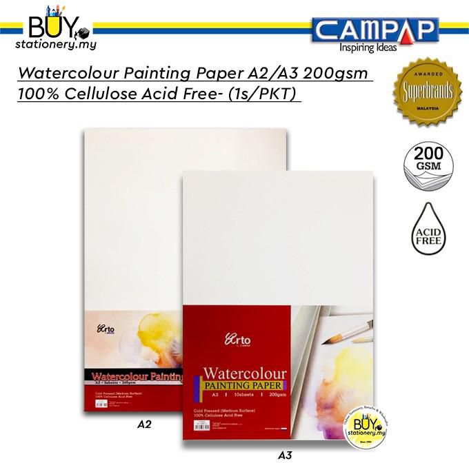 Campap Arto Watercolour Painting Paper A2/A3 200gsm - (1s/PKT)