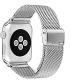 MobileBro 42mm Apple Watch Replacement Band Stainless Steel Milanese Loop with Metal Connectors - Silver