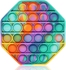 Push Pop Bubble Fidget Sensory Silicone Toy - Octagon Shape Tie Dye Multi Color