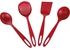 طقم أدوات مائدة من النايلون عالي الجودة من ترامونتينا 1880/25199/701 يتضمن (ملعقة تقديم، سباتولا، مقصوصة، ومغرفة)، 4 قطع - لون أحمر