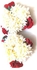 بريتي تشارمينغ مجموعة ربطات شعر صناعية من جاجرا مكونة من قطعتين مع زهرة حمراء