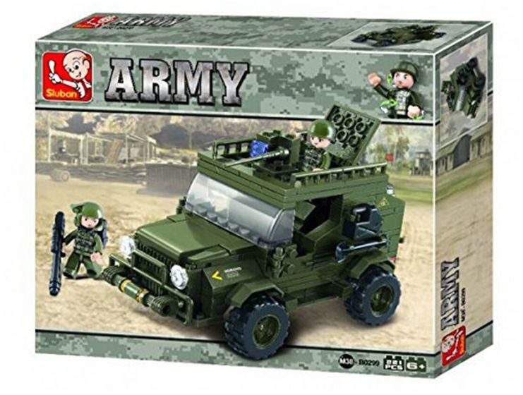 سلوبان طقم ألعاب مكعبات البناء لتكوين سيارة الجيش من 221 قطعة