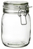 Jar with lid, clear glass