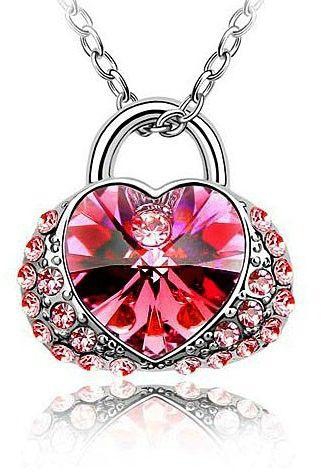 Ninabox White Gold Plated Made With Swarovski Crystal Pendant Necklace Model NR00545