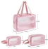 3 PCS Set PVC Travel Makeup Cosmetic Waterproof Wash Bag Organizer for Women Men Kids