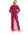 Kady Open Neckline Long Cardigan With Front Pockets - Magenta