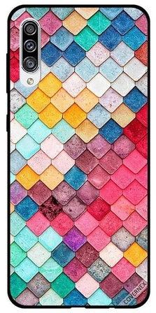 غطاء حماية واقٍ بتصميم مربعات بنمط ماسي لهاتف سامسونج جالاكسي A30s متعدد الألوان