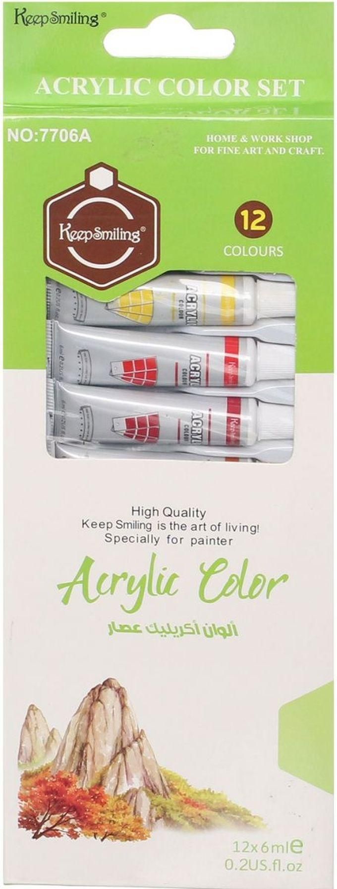 Keep Smiling Acrylic Color Set - 12 Colors