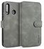 DG.MING Retro Oil Side Horizontal Flip Case With Holder & Card Slots & Wallet For Huawei P30 Lite(Grey)