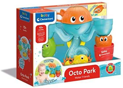 Clementoni 17458 animales octo park-water friends, game, shower baby animal new born floating bath toy for kids 10 months, multicoloured