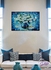باقة زهور زرقاء وبيضاء لوحة ديكور جدار الفن لتزيين الحائط لوحة بطاقات ديكور المنزل لغرفة المعيشة وغرفة الرسم وغرفة المكتب وغرفة النوم 60 سم × 40 سم