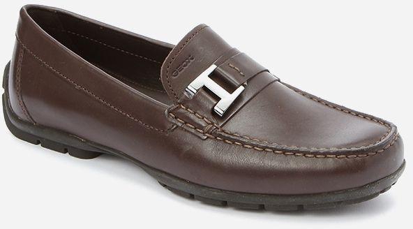 Geox Leather Slip On Shoes - Dark Brown