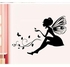flower fairy wall decal Fresh style wall paper PVC removable wall sticker Bedroom Sitting room Bathroom Black 60X90cm