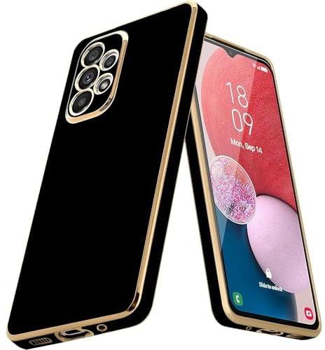 Electroplated Edge Soft TPU Bumper Full Body Camera Protection Shockproof Protective Cover compatible With Samsung Galaxy A13 4G/5G - Samsung Galaxy A23 4G/5G - Black
