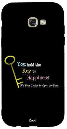 غطاء حماية لهاتف سامسونج جالاكسي A7 2017 مطبوع بعبارة "You Hold The Key To Happiness"