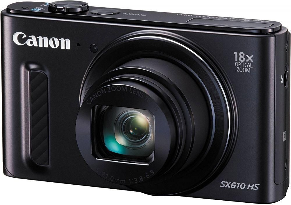 كاميرا كانون باور شوت SX610 بدقة 20.2 ميجابكسل، كاميرا اتش اس رقمية، اسود
