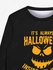 Gothic Halloween Letters Pumpkin Face Print Crew Neck Sweatshirt For Men - 6xl