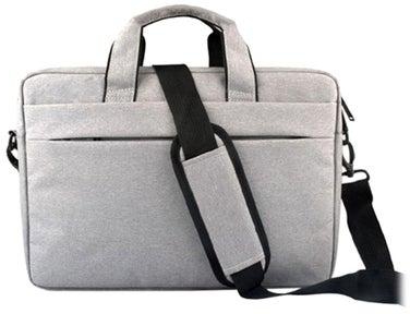 حقيبة محمولة مع حزام للكتف لجهاز لابتوب بمقاس 15.6 بوصة رمادي