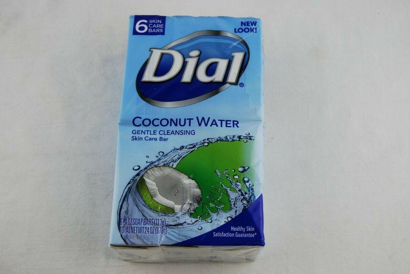 Dial Coconut Water Glycerin Bar 6 Soap Bars 4 OZ