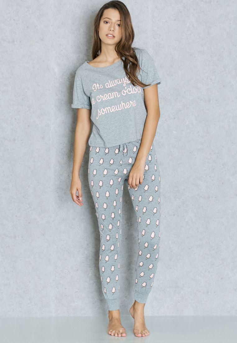 Slogan Pyjama Set
