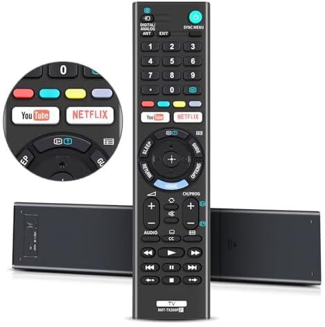 جهاز تحكم عن بعد عالمي RMT-TX300P لجميع تلفزيونات سوني LCD LED HDTV الذكية برافيا مع ازرار يوتيوب ونتفليكس، أسود