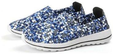 Weave Detail Slip-On Shoes Blue/Grey/White