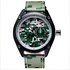 Curren Men's Leather Plus Canvas Strap Band Quartz Watches Green Camouflage