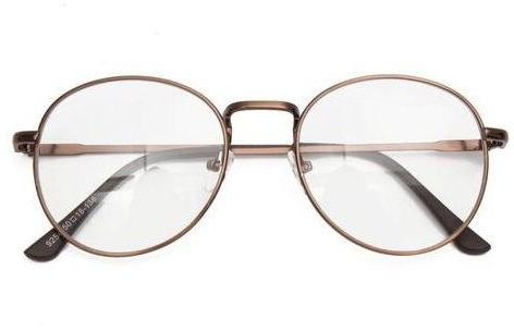 Fashion Women Men Retro Vintage Oval Eyeglasses Frame Clear Plain Glasses Rx Spectacles Brown