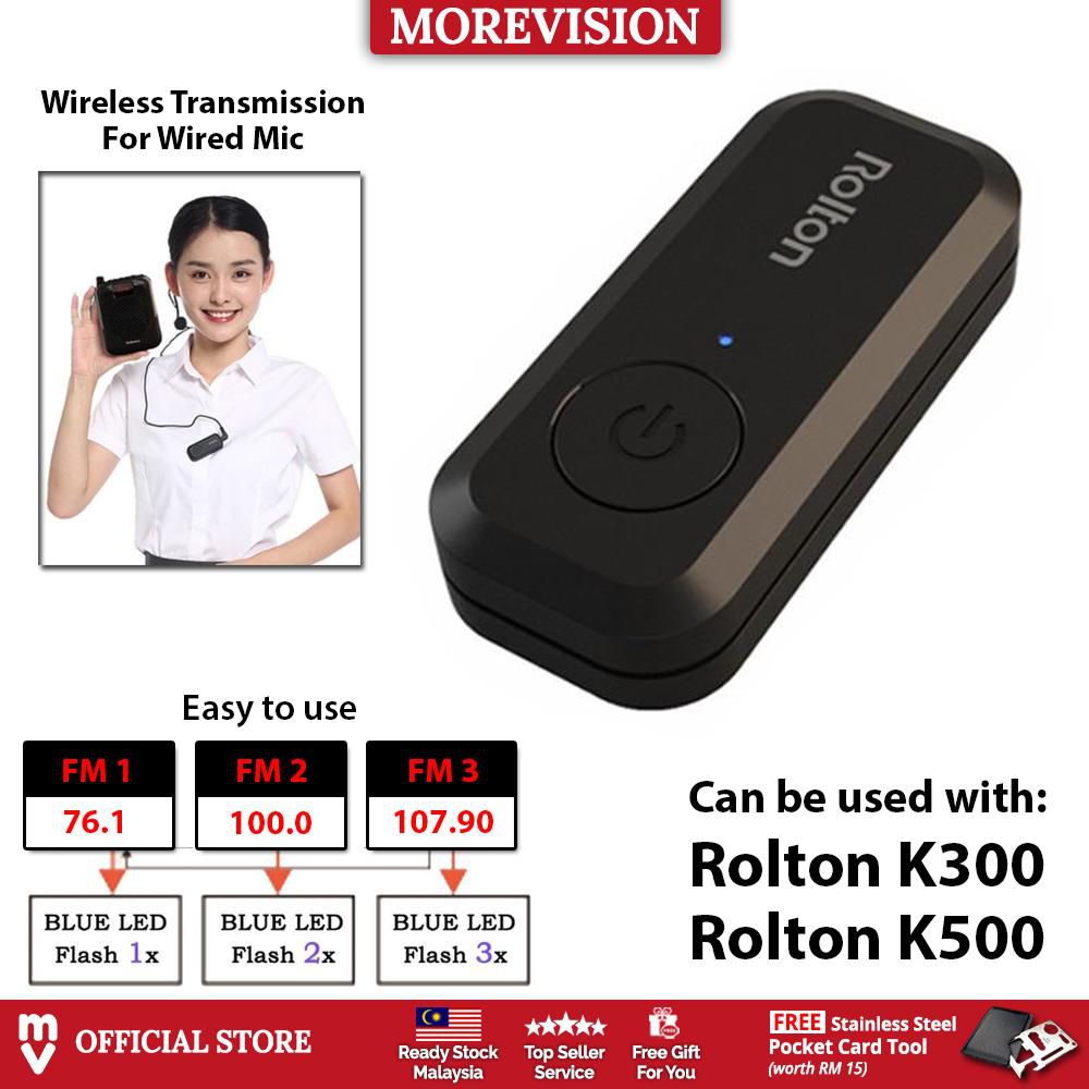 Rolton K11 Wireless Headset Transmitter Connection FM Clip Mic