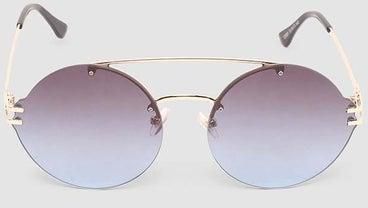 Women's Sunglass With Durable Frame Lens Color Blue Frame Color Gold