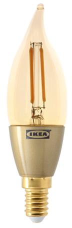 LUNNOM LED bulb E14 200 lumen, dimmable, chandelier brown clear glass