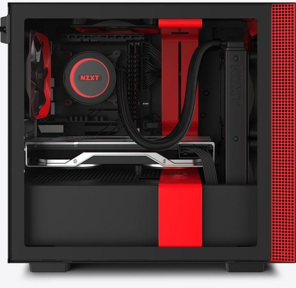 NZXT H210 Mini-ITX Case with Tempered Glass (Red)