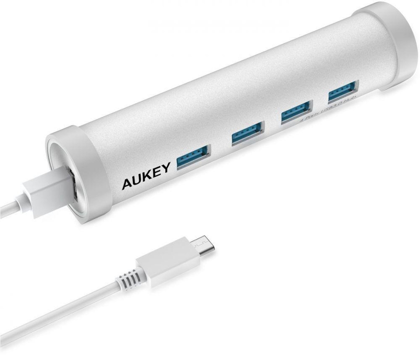 AUKEY USB-C to 4-Port USB 3.0 Aluminum Hub For MacBook Pixel Surface Pro