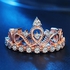 Generic Princess Queen Crown-shaped Rose Gold Plated Zircon Ring, US Size: 5, Diameter: 15.7mm, Perimeter: 49.3mm(Rose Gold)
