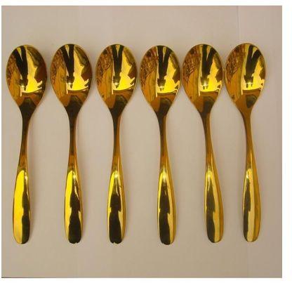 Home Choice Luxury Gold Plated Stainless Steel Spoon Set - 6Pcs