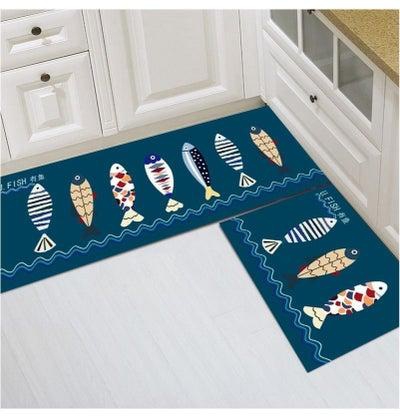 2pcs fashion modern area non-slip floor carpet for living room bedroom and kitchen multicolour 40*60cm+40*120cm