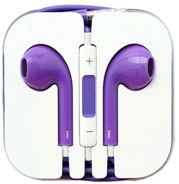 Apple iPhone 6 and 6 Plus EarPods Headset Handsfree with Remote and Mic - Purple