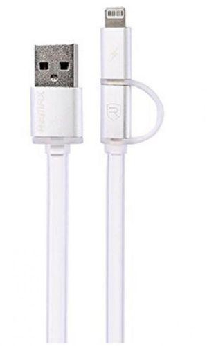 Remax TM 2 in 1 Polar Fast Charging/Sync Micro-USB/Lightning Cable - White