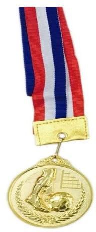 Football Medal Gold Plated with Ribbon
