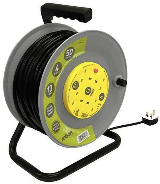 Electrical Extension Cord Cable Reel Wire Sockets--50 Metres