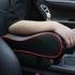 Car Armrest Pad PU Leather American Memory Foam Insert Comfortable Pockets Professional Design Essential Car Accessories (Black)
